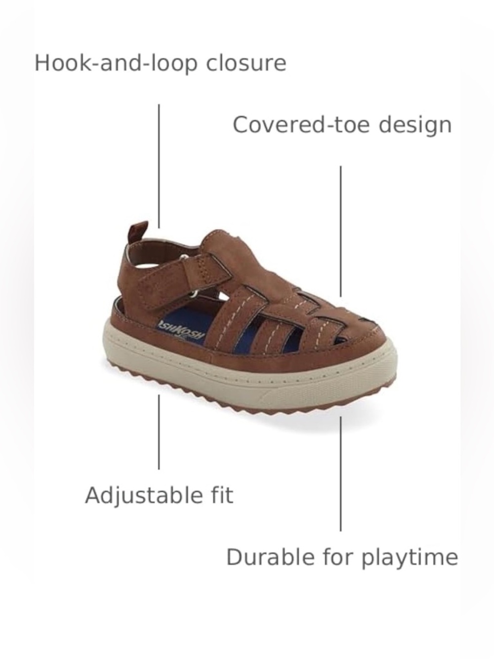Oshkosh fisherman sandals. Toddler size 9.